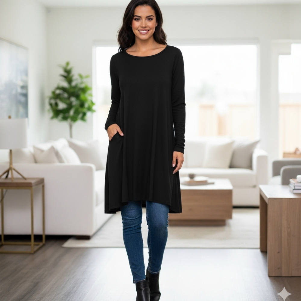 Black Spense Dress with Ruffle detail